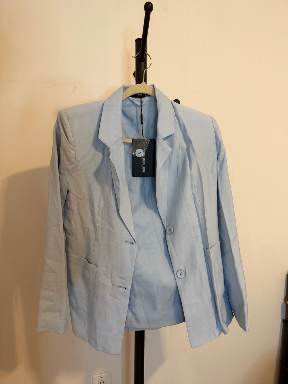 Light Blue Linen Women's Tailored Blazer